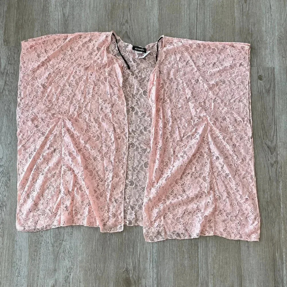 Womens NWT Elizabeth Pink Lace Cardigan - L
